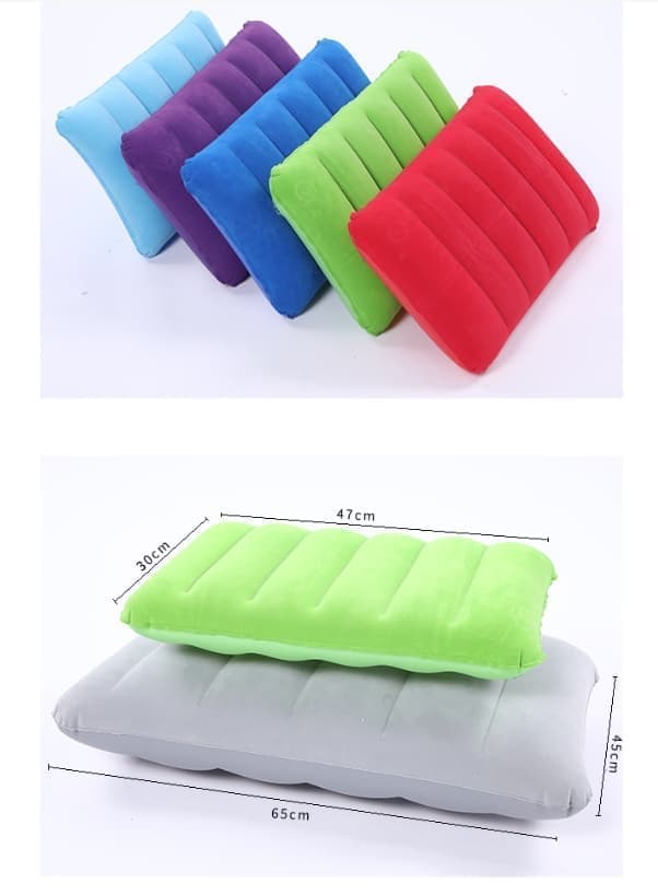 Lightweight Compact Inflatable Camping Pillow for Outdoor Travel, 47x30cm, Purple