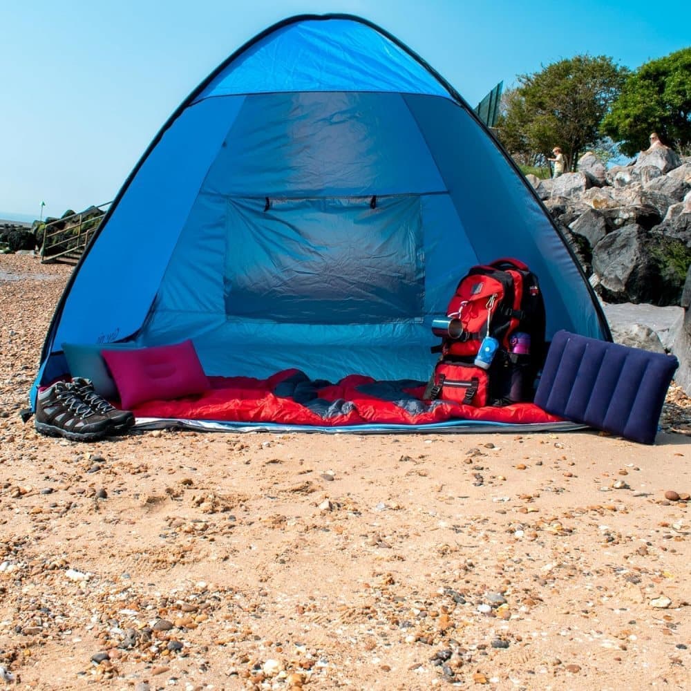 Lightweight Compact Inflatable Camping Pillow for Outdoor Travel, 47x30cm, Purple