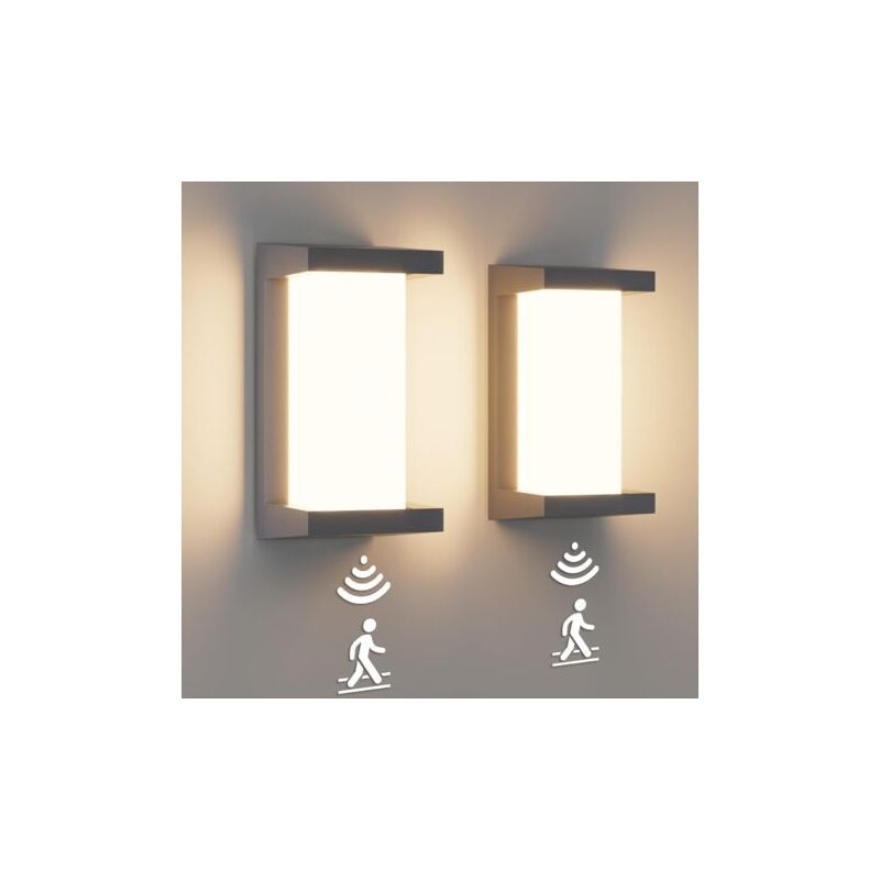 2 Pack Wall Light with Motion Sensor, LED 18W 3000K 1200 Lumens, IP65 Waterproof
