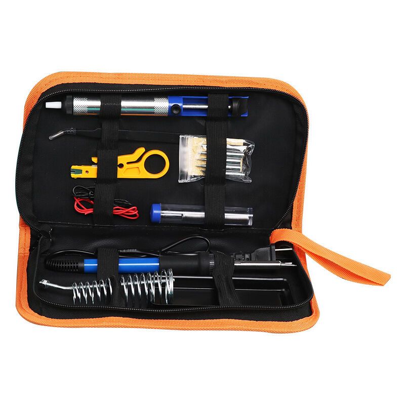 60W Soldering Iron Kit 200 to 450 C with Tips Pump Wire Cutter Stand and Tool Case