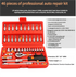46-Piece 1/4 Inch Drive Socket Wrench Set, Chrome Vanadium Ratchet and Bit Kit, Black Case