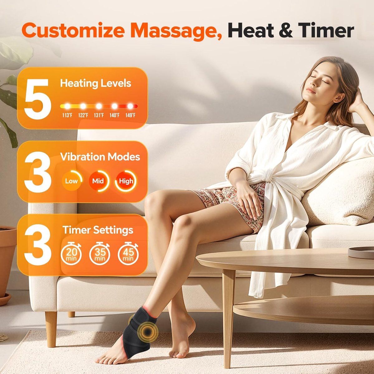 Foot Massager with Heat for Blood Circulation and Reflexology