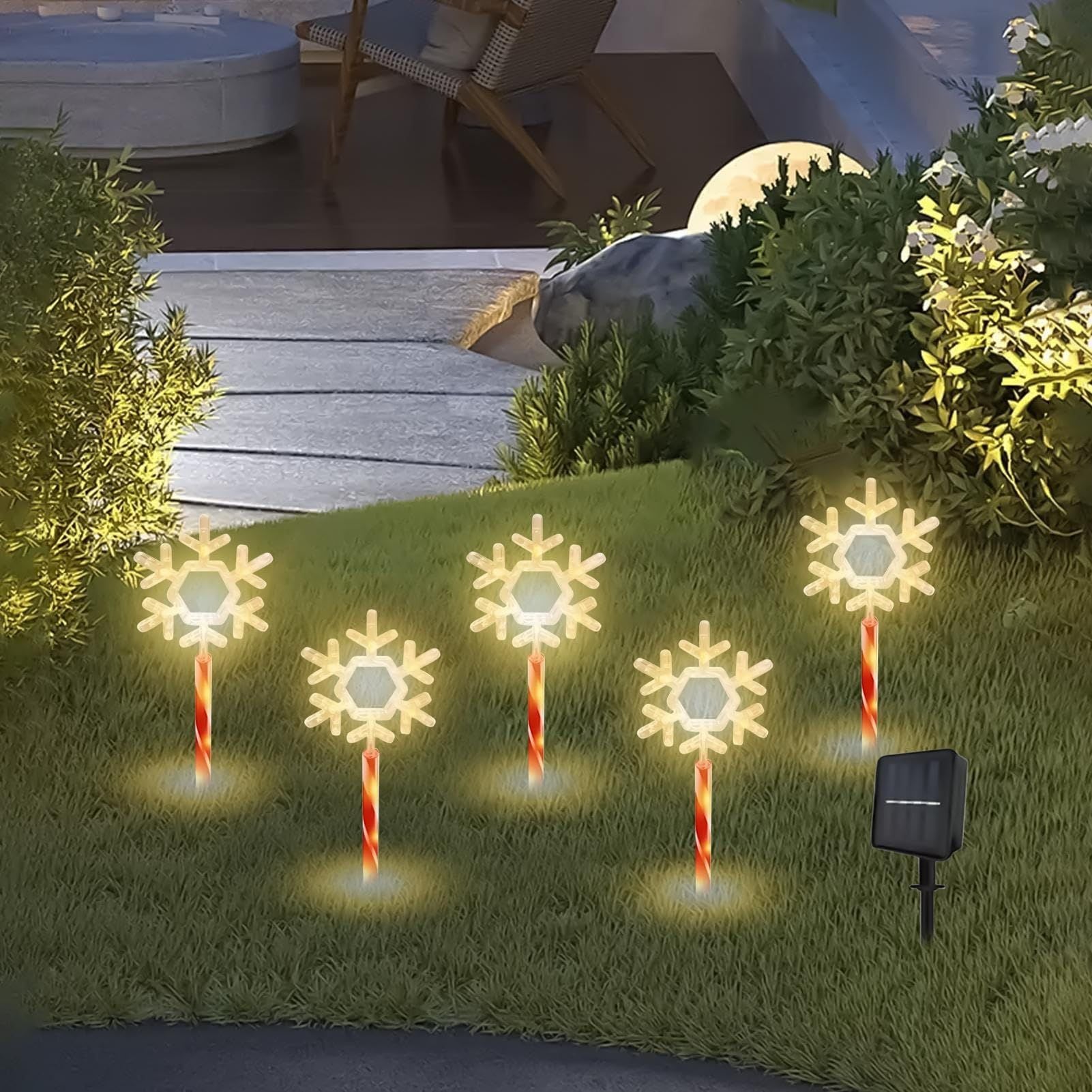 4-Pack Solar Lights for Fences Walls Stairs and Yard Warm White and Multicolor