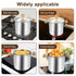 Stainless Steel Deep Fryer Pot, 4000ml Tempura Pot with Strainer Basket Wood Handles for Fried Food
