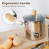 Stainless Steel Deep Fryer Pot, 4000ml Tempura Pot with Strainer Basket Wood Handles for Fried Food