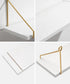 2-Piece White Floating Wall Shelf Set with Gold Metal Rails for Kitchen, Bedroom and Living Room