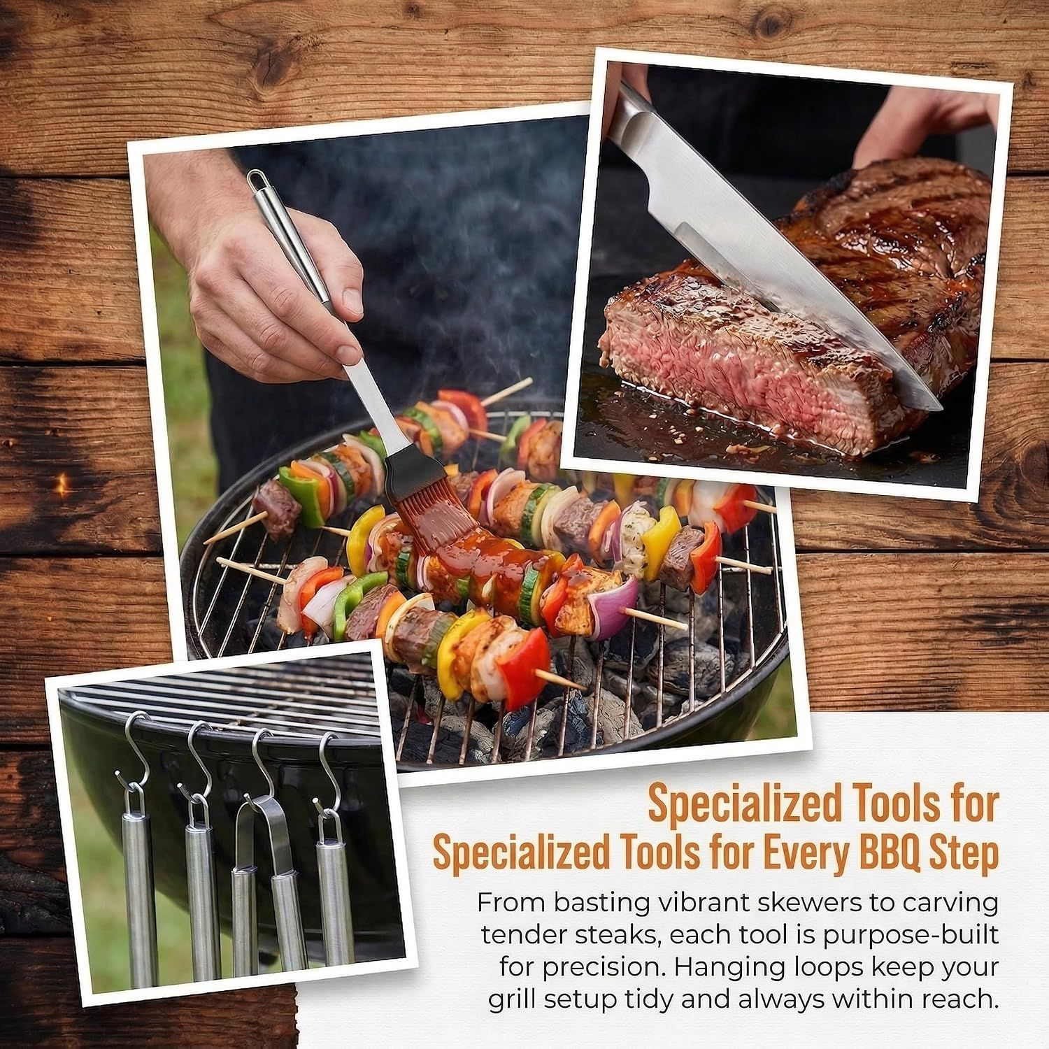 9-Piece BBQ Grill Tool Set, Stainless Steel with Storage Bag,Very suitable for camping, backyard gatherings, outdoor barbecues