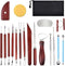 18pcs Clay Sculpting Tools, Basic Polymer Clay Pottery Carving ，Air Dry Clay Tools for Adults with Wooden Handle and Tool Bag