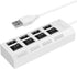 HI Speed 4-Port USB 2.0 Hub I Hub Splitter I On/Off Switch I LED I Up to 480 MB/s I White