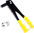 Rivet gun - Blind riveting tool - Pop rivet gun - with 4 tips for 2.4 mm, 3.2 mm, 4.0 mm, and 4.8 mm
