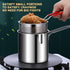Stainless steel deep fryer - with frying basket and handle - durable, food-grade outdoor mini deep fryer - with perforated strainer - suitable for seafood, chicken, etc.