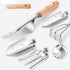 9-piece Garden Set – Stainless steel, wooden handles & watering can