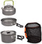 3 pieces - Cooking set - Camping Cooking set - Cookware - Camping Pan Set - Camping Cookware Kit - Kitchenware set - saucepan, pan, teapot - for 2-3 persons - for Outdoor Picnic Camping Hiking - Foldable - aluminum