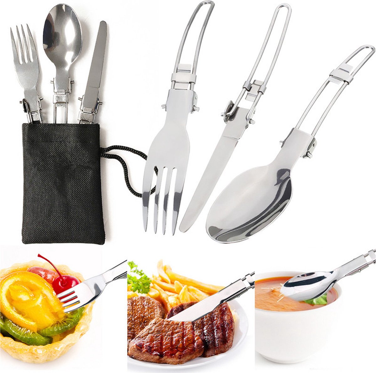 Cookware - 9-piece - for camping, outdoor, hiking, picnic, BBQ, foldable camping pans - safe and BPA - Suitable for 2-3 people camping pan set
