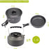 Cookware - 9-piece - for camping, outdoor, hiking, picnic, BBQ, foldable camping pans - safe and BPA - Suitable for 2-3 people camping pan set