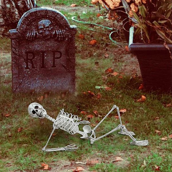 Halloween Skeleton Life Size, Full Body with Movable Joints, Human Legs, Scary Halloween Skeleton Decoration for Halloween Party, Haunted House Accessories
