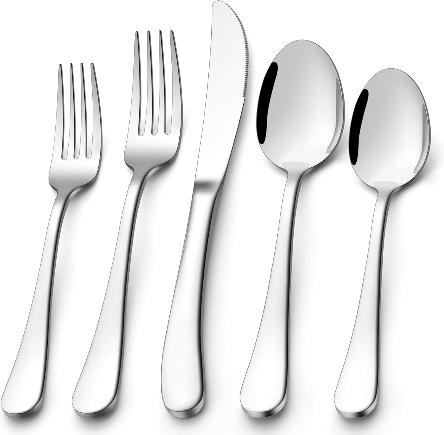 Heavy Duty Silverware Set for 8, 40-Piece Stainless Steel Flatware Cutlery Set, Thick Metal Eating Utensils Including Forks and Spoons Knife, Heavy Weight & Mirror Finish, Dishwasher Safe