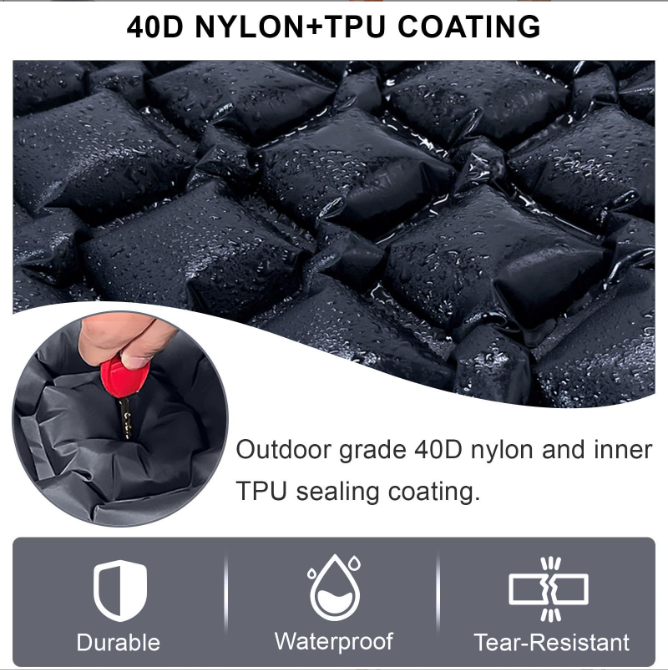Camping Mattress Self-Inflating Lightweight Compact Single Double Attachable Inflatable Mat Navy