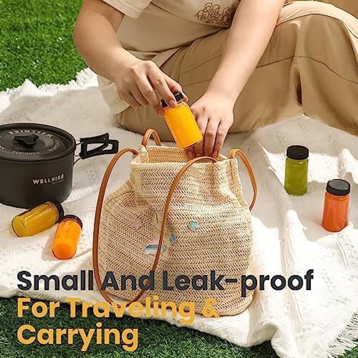 Glass Jars with Lids - 15 x 2 oz Jars - Includes 15 Labels - Clear - Perfect for Ginger Smoothies, Health Drinks, Juices, etc. - Travel Essential - Wide Mouth Design - Leak-Proof - Dishwasher Safe