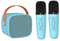 Mini Karaoke Machine - With 2 Microphones (Blue)