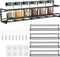 Four-Tier Metal Wall-Mounted Spice Rack - Suitable for Kitchens and Cabinet Interiors - Neatly Organizes Spice Jars and Spices (Black)