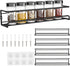 Four-Tier Metal Wall-Mounted Spice Rack - Suitable for Kitchens and Cabinet Interiors - Neatly Organizes Spice Jars and Spices (Black)
