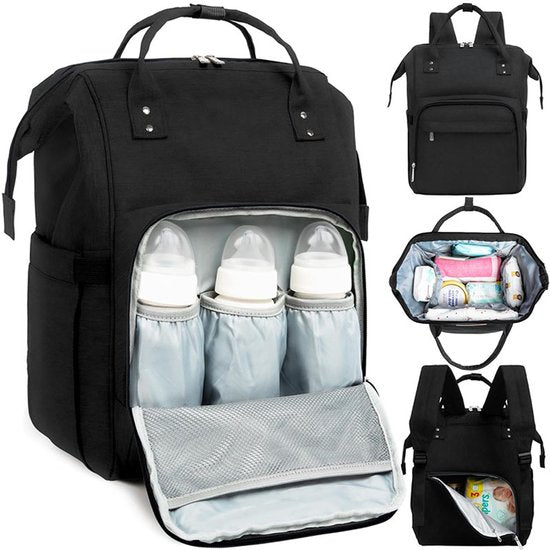 Diaper bag/backpack - Multifunctional baby diaper bag (large) - Black