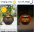 Waterproof outdoor solar lanterns, solar table lamp for outdoor patio, metal pot with warm yellow dancing and flickering flame light, decorative LED table lamp for garden decor, landscape, yard