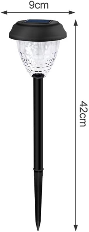 1 Pack Solar Powered LED Garden Stake Light, Waterproof Outdoor Pathway Lamp for Lawn, Patio, Driveway and Garden, Black