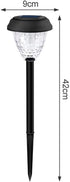 1 Pack Solar Powered LED Garden Stake Light, Waterproof Outdoor Pathway Lamp for Lawn, Patio, Driveway and Garden, Black