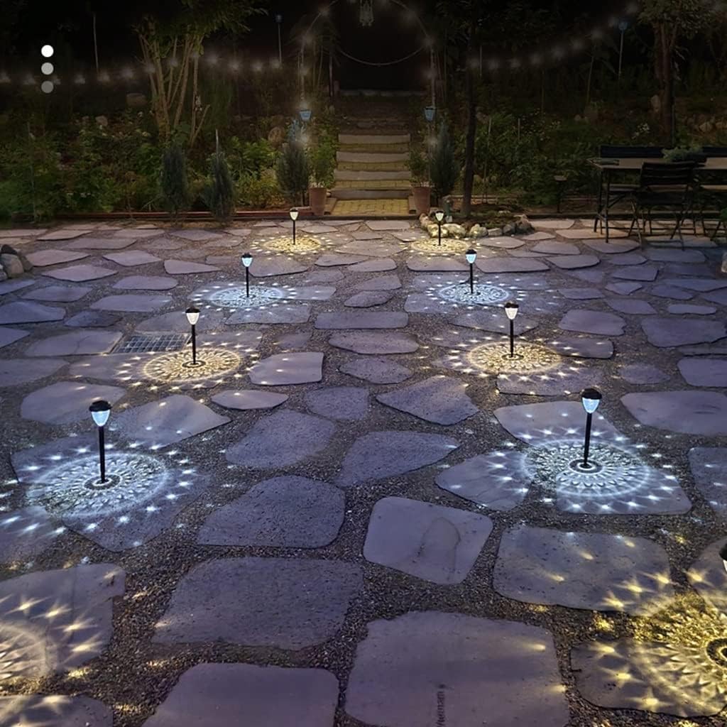 1 Pack Solar Powered LED Garden Stake Light, Waterproof Outdoor Pathway Lamp for Lawn, Patio, Driveway and Garden, Black