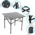 Foldable Aluminium Camping Side Table with Carry Bag, Lightweight Table for Cooking, Hiking, Picnics and BBQs, Black, 53.6 x 51.1 x 50 cm