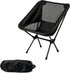 Portable Folding Moon Chair with Carry Bag, Lightweight Aluminium Outdoor Seat for Camping, Hiking, Beach, Fishing and Picnics, Black