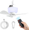 Rechargeable Camping Fan with Light and Remote, Portable Hanging Tent Fan with 3 Speeds, 3 Light Modes and Timer for Travel and Outdoors