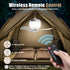 Rechargeable Camping Fan with Light and Remote, Portable Hanging Tent Fan with 3 Speeds, 3 Light Modes and Timer for Travel and Outdoors