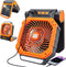 Four Function Solar Camping Fan with LED Light and Compass, Rechargeable Portable Tent Fan with 4 Speeds and 3 Timer Settings
