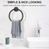 Towel Holder for Bathroom Wall Towel Ring, Stainless Steel Hand Towel Holder Heavy-Duty Towel Hanger for Bath, Kitchen, Matte Black