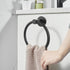 Towel Holder for Bathroom Wall Towel Ring, Stainless Steel Hand Towel Holder Heavy-Duty Towel Hanger for Bath, Kitchen, Matte Black