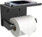 Toilet Paper Holder with Shelf, Adhesive or Screw-In Wall Mount, Waterproof Rustproof Stainless Steel Bathroom Tissue Holder, Matte Black