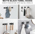 4 Pack Towel Hooks for Bathrooms Screw-in Bathroom Towel Hook Wall Mounted Stainless Steel Shower Towel Hooks for Coat Hanging, Matte Black