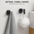 4 Pack Towel Hooks for Bathrooms Screw-in Bathroom Towel Hook Wall Mounted Stainless Steel Shower Towel Hooks for Coat Hanging, Matte Black