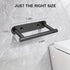 Toilet Paper Holder, Adhesive or Screw-In Wall Mount, Waterproof Rustproof Stainless Steel Bathroom Tissue Holder, Matte Black