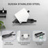 Toilet Paper Holder, Adhesive or Screw-In Wall Mount, Waterproof Rustproof Stainless Steel Bathroom Tissue Holder, Matte Black