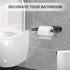 Toilet Paper Holder, Adhesive or Screw-In Wall Mount, Waterproof Rustproof Stainless Steel Bathroom Tissue Holder, Matte Black