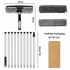 2-in-1 Window Squeegee Cleaning Kit with 10-Section Extension Pole, Rotating Head and 2 Scrubbers for Indoor, Outdoor and Car Glass, Black and Grey
