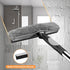2-in-1 Window Squeegee Cleaning Kit with 10-Section Extension Pole, Rotating Head and 2 Scrubbers for Indoor, Outdoor and Car Glass, Black and Grey