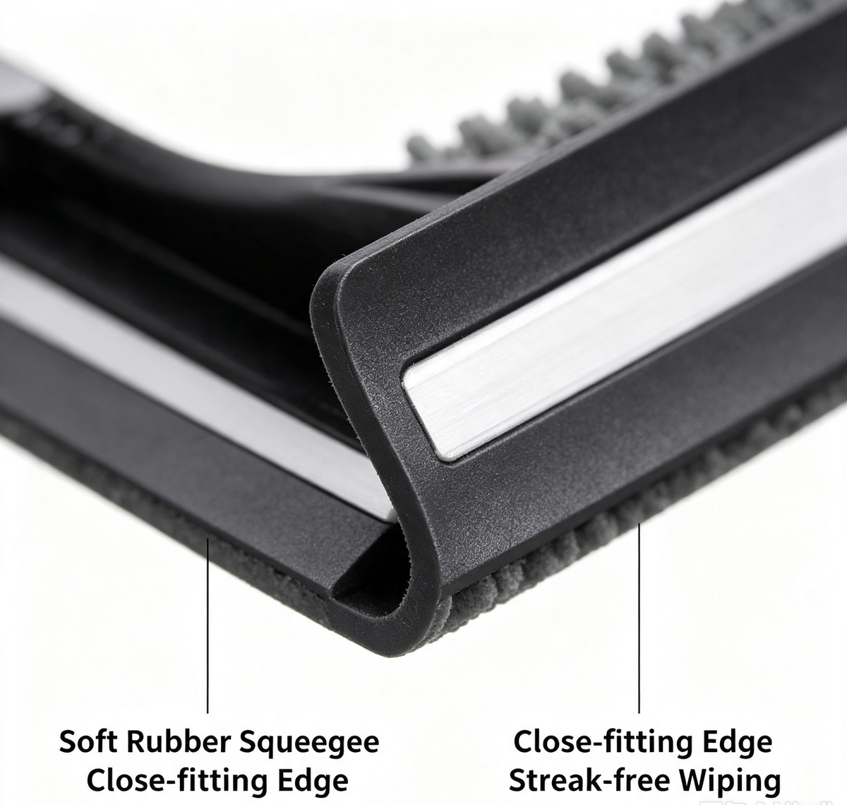 2-in-1 Window Squeegee Cleaning Kit with 10-Section Extension Pole, Rotating Head and 2 Scrubbers for Indoor, Outdoor and Car Glass, Black and Grey