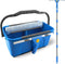 11 L Window Cleaning Kit with Bucket, Squeegee and Microfibre Scrubber for Home, Outdoor, Car and Commercial Glass, Blue, 163 cm