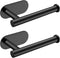 2 Pack Adhesive Toilet Paper Holders, No-Drill Waterproof Rustproof Stainless Steel Wall Mount Tissue Holders for Bathrooms, Matte Black