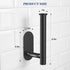 2 Pack Adhesive Toilet Paper Holders, No-Drill Waterproof Rustproof Stainless Steel Wall Mount Tissue Holders for Bathrooms, Matte Black